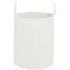 Portable and Foldable 36L Laundry Basket with Natural Cotton Handles, Ø38x45 cm, Cream