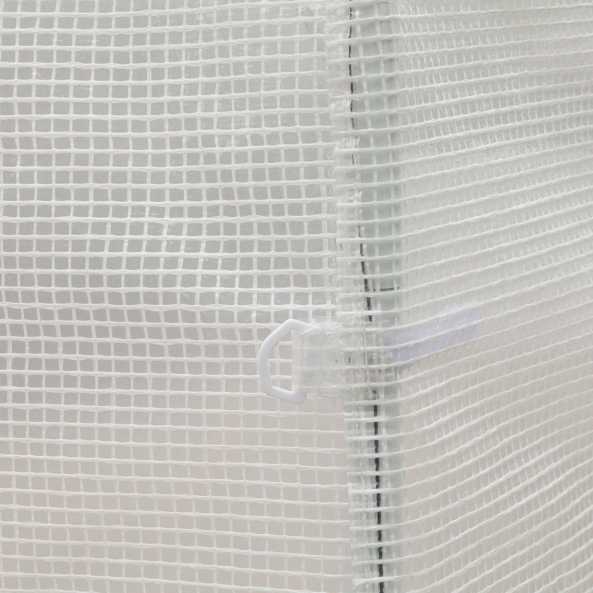 Tunnel Greenhouse with 4 Windows and Zip Entrance in Galvanized Steel and PE, 3x2x1.9 m, White