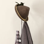 Freestanding Coat Rack with 6 Steel Disc Hooks and Slate Base, White