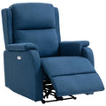 HOMCOM Electric Recliner Chair with Footrest in Linen Effect Fabric, 79x90x106 cm, Dark Grey