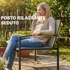 Outsunny 2-Seater Metal Garden Bench with Breathable Texteline Fabric, Grey.