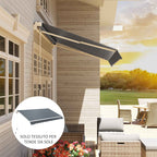 Outsunny Replacement Awning Cover for 4x3m Retractable Sun Shade Canopy in UV 50+ Polyester, Grey