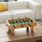 HOMCOM Folding Table Football for Adults and Children with 2 Balls and Scoreboard, Made of Wood, 69x36.5x22 cm, Wood Color
