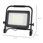 6500K LED Work Spotlight with Swivel Head and Adjustable Support, in Aluminum and Metal, 35x20x32 cm, Black