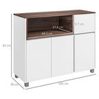 Homcom Modern Cooking Wooden Kitchen with lockers, drawer and open compartment, 105x39x83cm, white - Borgè