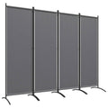 Outsunny 4-Panel Folding Indoor and Outdoor Room Divider, 221 x 50 x 172 cm, Dark Grey