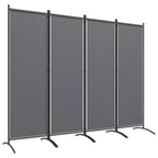 Outsunny 4-Panel Folding Indoor and Outdoor Room Divider, 221 x 50 x 172 cm, Dark Grey