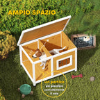 Outdoor Dog Kennel in Fir Wood with Covered Veranda and Tilting Roof, 85.5x62x60 cm, Multicolored