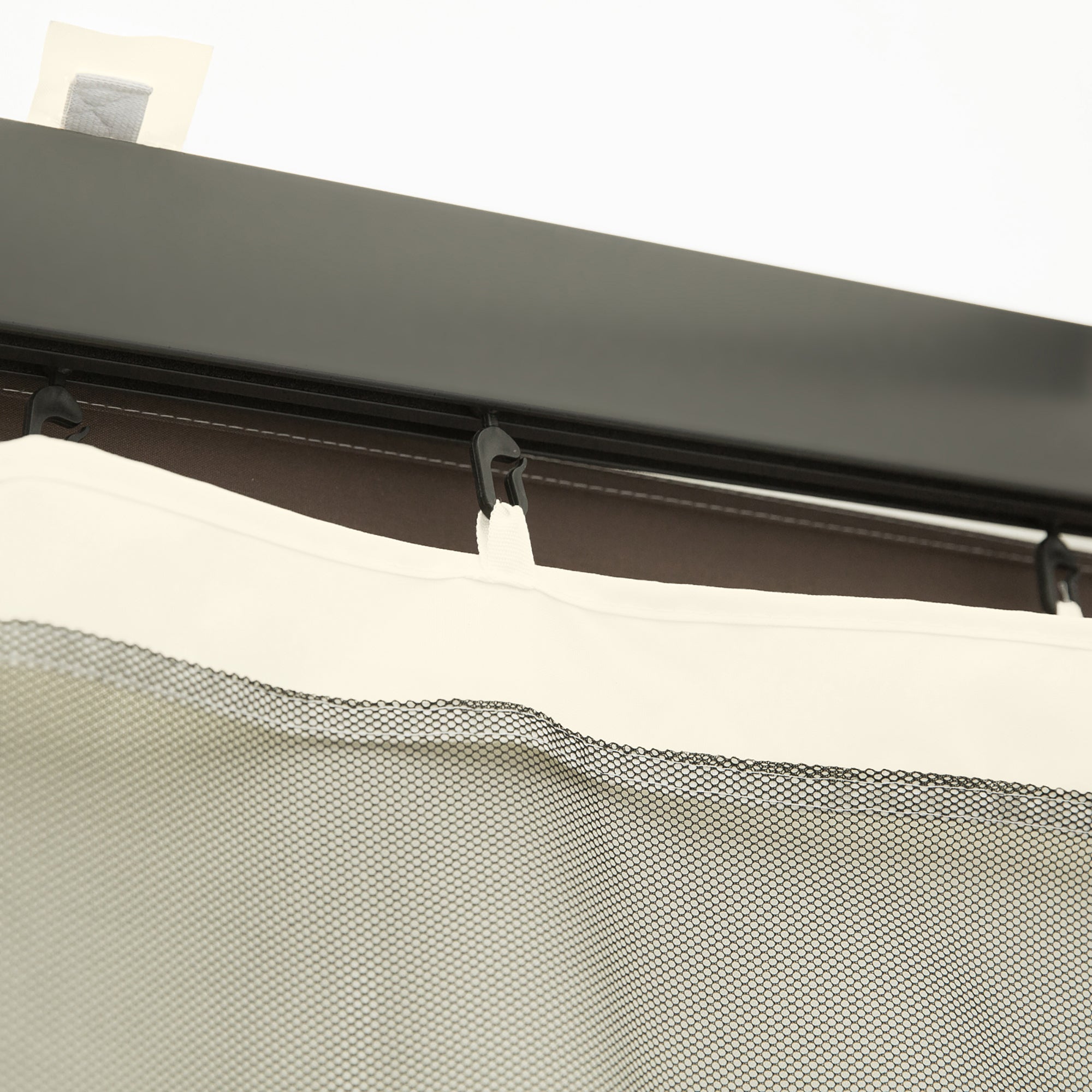 Outsunny Universal Replacement Gazebo Mosquito Net with Zippers, 352x207cm - Black and Beige
