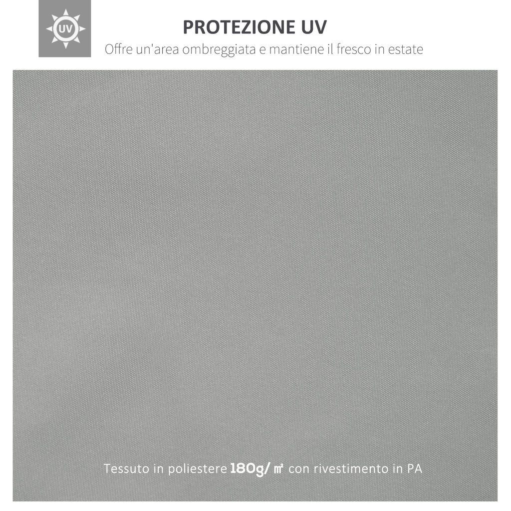 4x3m 2 Tier Polyester Gazebo Cover with Straps and 10 Drain Holes, Grey