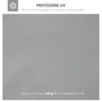 4x3m 2 Tier Polyester Gazebo Cover with Straps and 10 Drain Holes, Grey