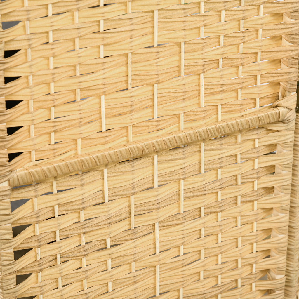 3-Panel Folding Screen for Indoors Freestanding and Woven, 135x180 cm, Wood color