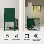 Small Animal Cage Trap with One Door and Handle, 80x25x30 cm, Dark Green