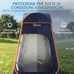 Outsunny Waterproof Pop-Up Shower Tent with Removable Roof, 190T Polyester and Steel, 152x152x200 cm, Dark Blue