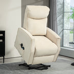Lift Relax Chair with 8 Massage Points, 135° Reclining and 2 Remote Controls, Cream
