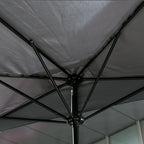Outsunny 2.5x2.3m Semicircular Wall-Mounted Umbrella with Crank Opening, Metal and Polyester, Grey