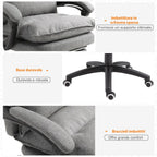 Padded Office Chair with 6 Massage Points, Adjustable Height and Wheels, 70x62x120-130 cm, Grey