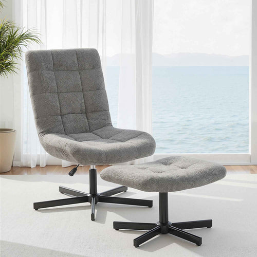 HOMCOM 4-Level Velvet Recliner Chair with Independent Footrest, 66x80x93-104 cm, Grey