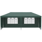 6x3m Garden Gazebo for Events with Removable Walls and Transparent Windows, Green