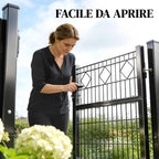 Outsunny Gate 100x131 cm, Galvanized Metal, Lock, Keys, Handle, 2 Posts