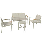 Outsunny Outdoor Sofa Set with Loveseat and 2 Armchairs, Green