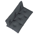 Outsunny 2-Piece Garden Cushion Set for Sofas and Pallets in Polyester with Thick Filling, Charcoal Grey