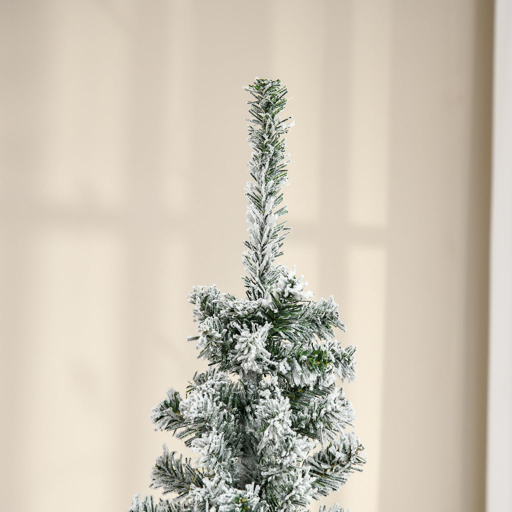 Green PP Snow-Covered Christmas Tree with 492 Fireproof Branches and Stainless Steel Base, Ø60x180 cm 4 (1)
