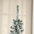 Green PP Snow-Covered Christmas Tree with 492 Fireproof Branches and Stainless Steel Base, Ø60x180 cm 4 (1)