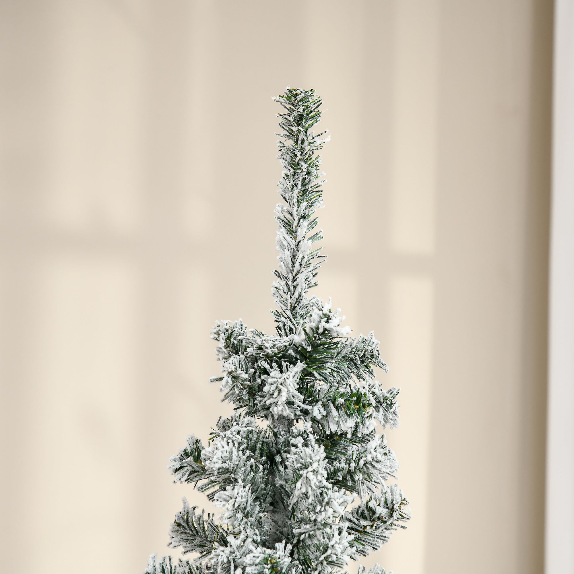 Green PP Snow-Covered Christmas Tree with 492 Fireproof Branches and Stainless Steel Base, Ø60x180 cm 4 (1)