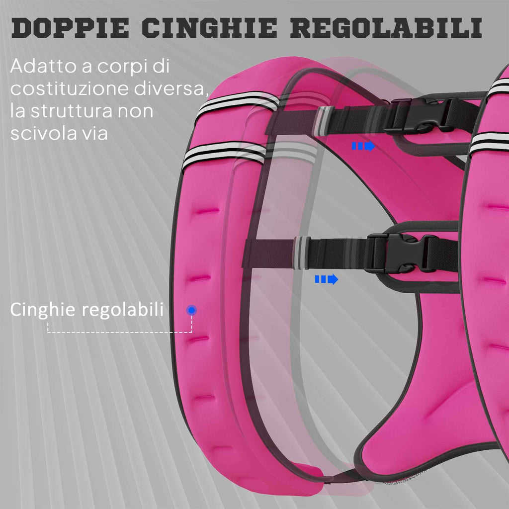 HOMCOM 8kg Breathable Weighted Vest with Storage Pocket and Shoulder Straps, Oxford Fabric, 40x35cm, Pink
