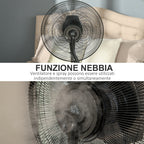 Misting Fan with 5m Remote Control, 12h Timer and 70° Oscillation, 3 Speeds, 3 Functions and Mosquito Repellent, 3.1L Tank, 90W, Ф44.5x135cm Black
