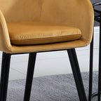 Homcom set of 2 chairs per dining room with padded and velvet armrests, 54x56x74cm, yellow - Borgè