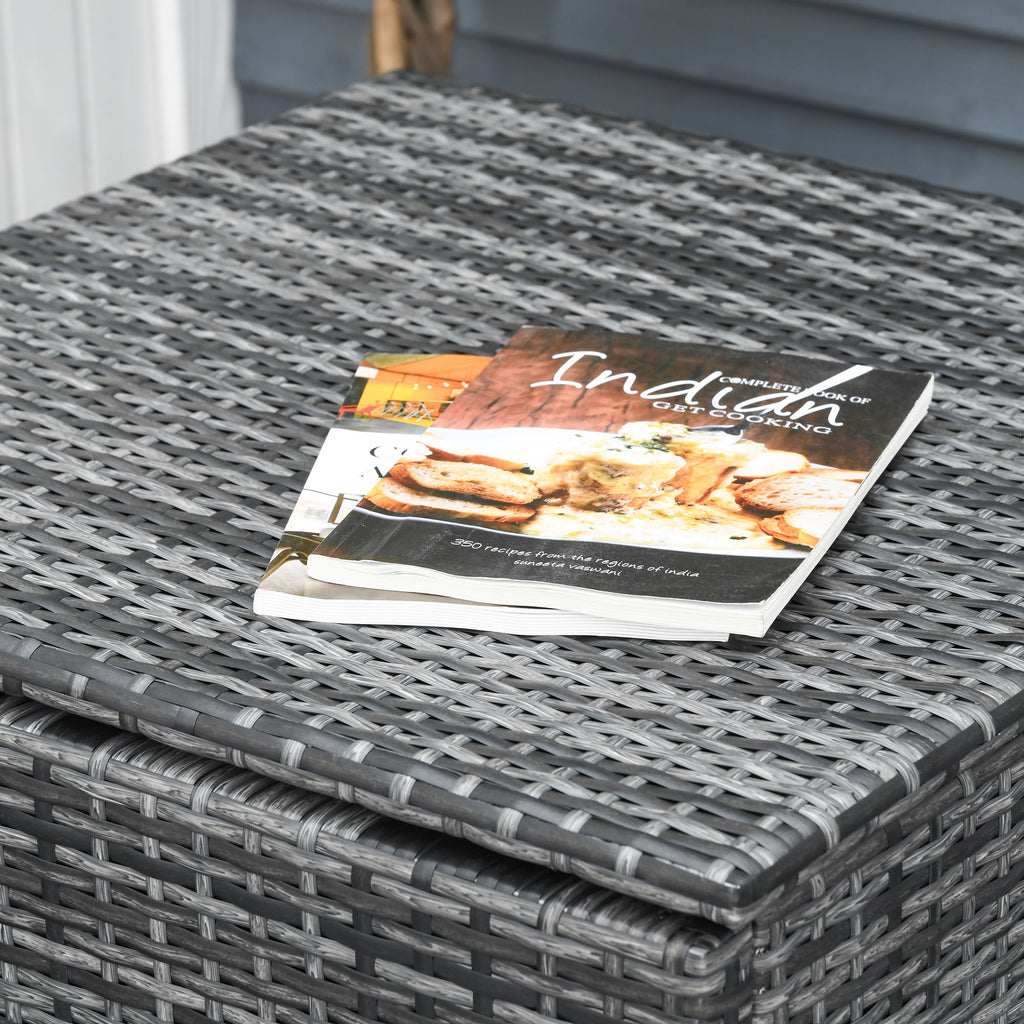 4 -piece garden outsunny set with 2 2 seater sofas, coffee table and high table, in steel and rattan - Borgè