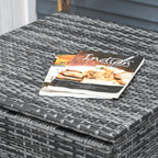 4 -piece garden outsunny set with 2 2 seater sofas, coffee table and high table, in steel and rattan - Borgè