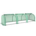 Outsunny Steel and PP Plastic Tunnel Greenhouse with Roll-Up Doors, 3x1x0.8 m, Green
