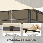 Outsunny 3x3m Polyester Gazebo Replacement Roof with Air Vents and Drainage Holes, Cream