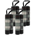 Outsunny Set of 4 Gazebo Weights, Fillable with Sand up to 12 kg, in 168D Oxford Fabric, 20x10x43 cm, Black and Grey