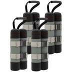 Outsunny Set of 4 Gazebo Weights, Fillable with Sand up to 12 kg, in 168D Oxford Fabric, 20x10x43 cm, Black and Grey
