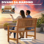Outsunny 2-Person Garden Bench, FSC Acacia Wood, Slatted Seat and Backrest, Natural