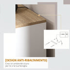 3-Door Wooden Kitchen Sideboard, Adjustable Shelves, Nordic Minimalist Style, 90x30x90cm, White