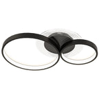 Modern 3-Ring LED Ceiling Light with Adjustable Brightness, 40W Power, Black