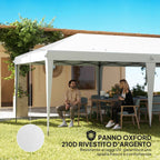 Outsunny 6x3m Pop-Up Garden Gazebo, Folding Party Tent with Carry Bag, White