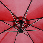 3x2.4m Garden Umbrella with Crank and 8 Solar-Powered LED Strips, Dark Red