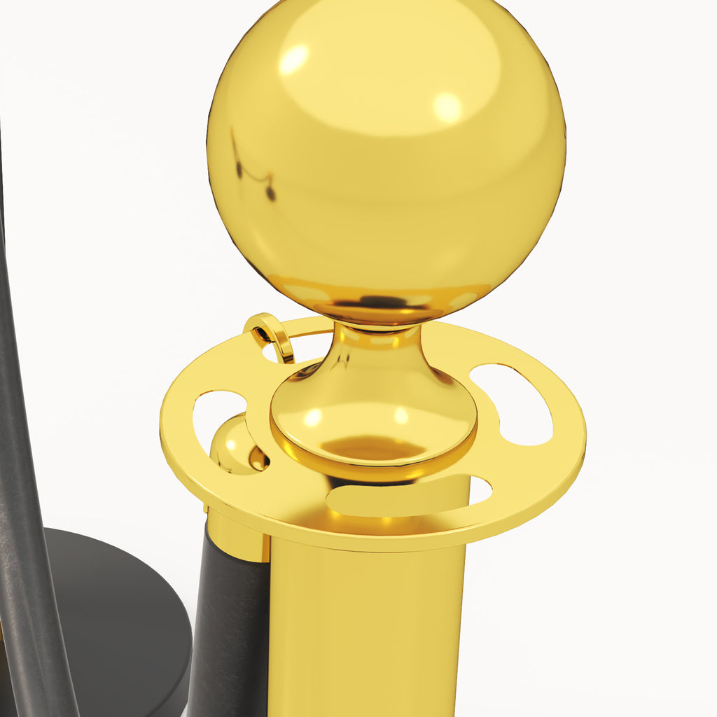 Stainless Steel Path Markers with 1.5 m Black Velvety Rope and Fillable Base, Ø32x96 cm