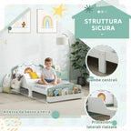 Low Wooden Children's Bed for 3-8 Years Old with Storage Space and Side Rails, 150x77x60 cm, Green