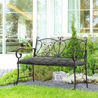 Garden Bench Cushion with Ties and Thick Padding, 100x40cm, Dark Gray - Borgè