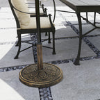 12 kg Umbrella Base with Integrated Crank, in Resin, Metal and Cement, Ø46x33 cm, Bronze