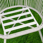 Boho Style Synthetic Rattan Garden Set with Coffee Table and 2 Chairs, Cream White - Borge' Group Limited