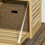 Outsunny Garden Storage Bench with Trellis and 4 Wooden Shelves with Magnetic Closure, 80x45x160 cm