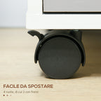 3-Drawer Office Filing Cabinet with Security Keys and 4 Wheels, Wooden, 40x40x63.5 cm, White and Grey